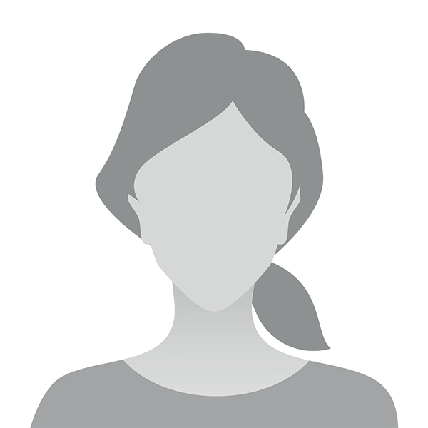 The image displays a stylized female icon with a side profile view, featuring a head with hair tied back, a neck, shoulders, and part of an upper torso, set against a plain white background.